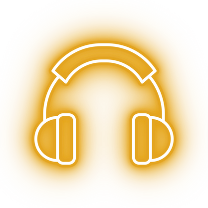 Neon yellow headphones icon